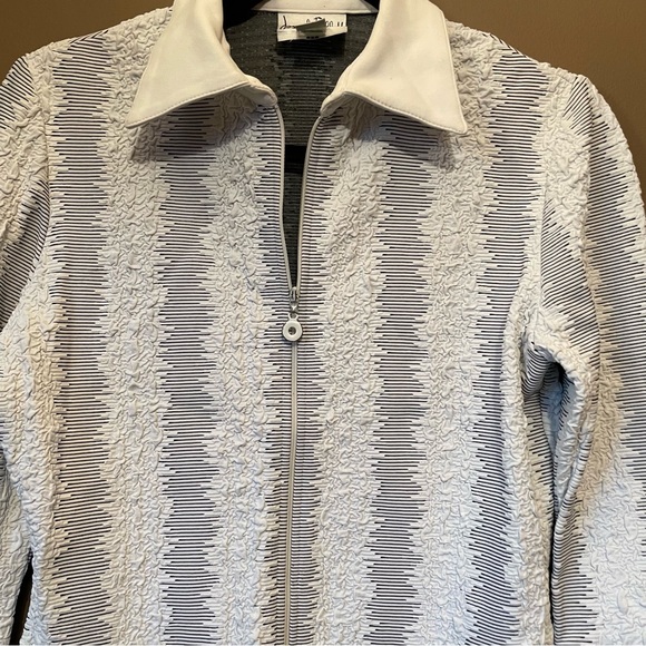 Joseph Ribkoff Full Zip Blazer Jacket Black and White 3/4 Sleeve Size 10 - Picture 2 of 15